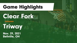 Clear Fork  vs Triway  Game Highlights - Nov. 29, 2021