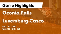 Oconto Falls  vs Luxemburg-Casco  Game Highlights - Feb. 20, 2020