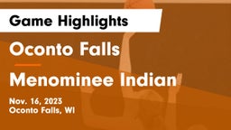 Oconto Falls  vs Menominee Indian  Game Highlights - Nov. 16, 2023