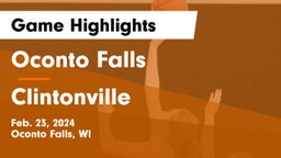 Oconto Falls  vs Clintonville  Game Highlights - Feb. 23, 2024