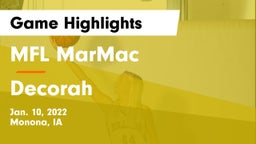 MFL MarMac  vs Decorah  Game Highlights - Jan. 10, 2022
