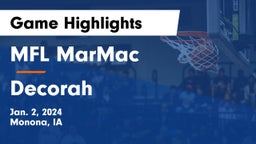 MFL MarMac  vs Decorah  Game Highlights - Jan. 2, 2024