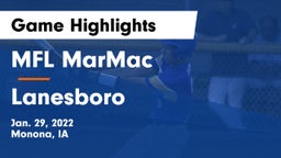 MFL MarMac  vs Lanesboro  Game Highlights - Jan. 29, 2022