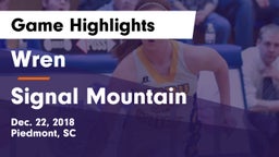 Wren  vs Signal Mountain Game Highlights - Dec. 22, 2018
