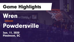 Wren  vs Powdersville  Game Highlights - Jan. 11, 2020