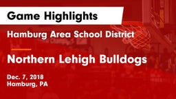 Hamburg Area School District vs Northern Lehigh Bulldogs Game Highlights - Dec. 7, 2018