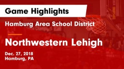 Hamburg Area School District vs Northwestern Lehigh  Game Highlights - Dec. 27, 2018