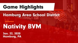 Hamburg Area School District vs Nativity BVM  Game Highlights - Jan. 22, 2020