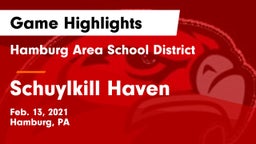 Hamburg Area School District vs Schuylkill Haven  Game Highlights - Feb. 13, 2021