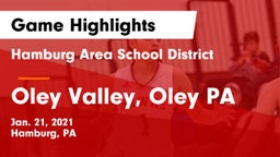 Hamburg Area School District vs Oley Valley, Oley PA Game Highlights - Jan. 21, 2021