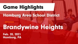 Hamburg Area School District vs Brandywine Heights  Game Highlights - Feb. 20, 2021