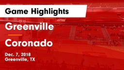 Greenville  vs Coronado  Game Highlights - Dec. 7, 2018