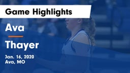 Ava  vs Thayer  Game Highlights - Jan. 16, 2020