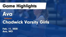 Ava  vs Chadwick Varsity Girls Game Highlights - Feb. 11, 2020