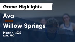 Ava  vs Willow Springs  Game Highlights - March 4, 2022