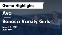 Ava  vs Seneca Varsity Girls Game Highlights - March 8, 2022