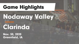 Nodaway Valley  vs Clarinda  Game Highlights - Nov. 30, 2020