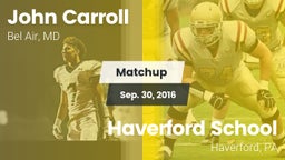 Matchup: John Carroll vs. Haverford School 2016