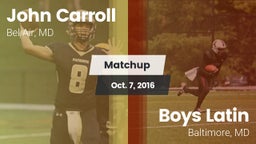 Matchup: John Carroll vs. Boys Latin  2016