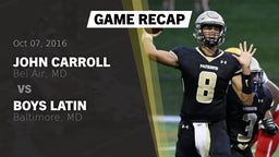 Recap: John Carroll  vs. Boys Latin  2016