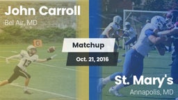 Matchup: John Carroll vs. St. Mary's  2016