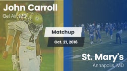 Matchup: John Carroll vs. St. Mary's  2016
