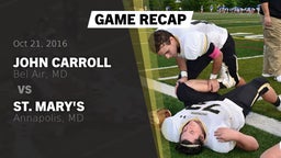 Recap: John Carroll  vs. St. Mary's  2016