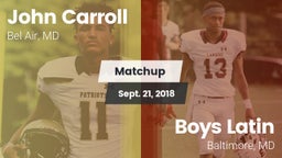 Matchup: John Carroll vs. Boys Latin  2018