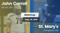 Matchup: John Carroll vs. St. Mary's  2018