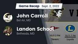 Recap: John Carroll  vs. Landon School 2022