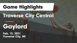 Traverse City Central  vs Gaylord  Game Highlights - Feb. 12, 2021