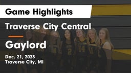 Traverse City Central  vs Gaylord  Game Highlights - Dec. 21, 2023