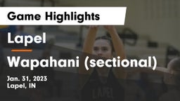 Lapel  vs Wapahani (sectional) Game Highlights - Jan. 31, 2023