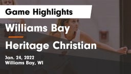 Williams Bay  vs Heritage Christian  Game Highlights - Jan. 24, 2022