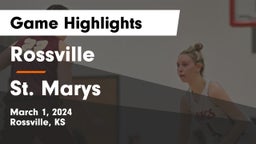 Rossville  vs St. Marys  Game Highlights - March 1, 2024