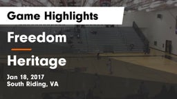 Freedom  vs Heritage  Game Highlights - Jan 18, 2017