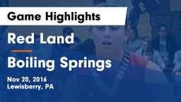 Red Land  vs Boiling Springs  Game Highlights - Nov 20, 2016