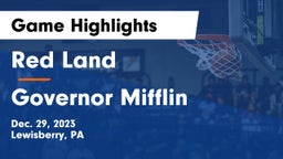 Red Land  vs Governor Mifflin   Game Highlights - Dec. 29, 2023