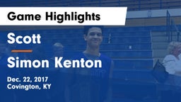 Scott  vs Simon Kenton  Game Highlights - Dec. 22, 2017