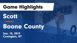 Scott  vs Boone County Game Highlights - Jan. 15, 2019