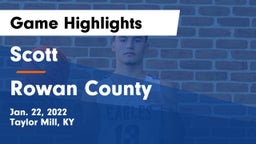 Scott  vs Rowan County  Game Highlights - Jan. 22, 2022