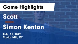 Scott  vs Simon Kenton  Game Highlights - Feb. 11, 2022