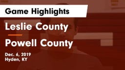 Leslie County  vs Powell County  Game Highlights - Dec. 6, 2019