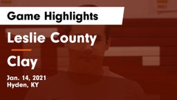 Leslie County  vs Clay Game Highlights - Jan. 14, 2021