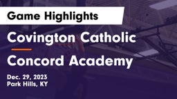 Covington Catholic  vs Concord Academy Game Highlights - Dec. 29, 2023