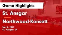 St. Ansgar  vs Northwood-Kensett  Game Highlights - Jan 4, 2017