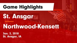 St. Ansgar  vs Northwood-Kensett  Game Highlights - Jan. 2, 2018