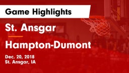 St. Ansgar  vs Hampton-Dumont  Game Highlights - Dec. 20, 2018