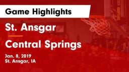 St. Ansgar  vs Central Springs  Game Highlights - Jan. 8, 2019
