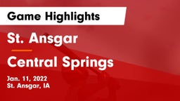 St. Ansgar  vs Central Springs  Game Highlights - Jan. 11, 2022